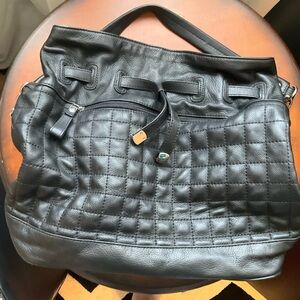 BCBG Max Azria Black Leather Hangbag